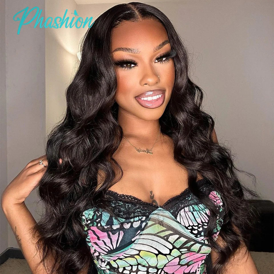 Phashion 26 Inch 4x4 5X5 Body Wave Lace Closure Only Pre Plucked Swiss Transparent 100 Remy Human Hair For Black Women Full Soft