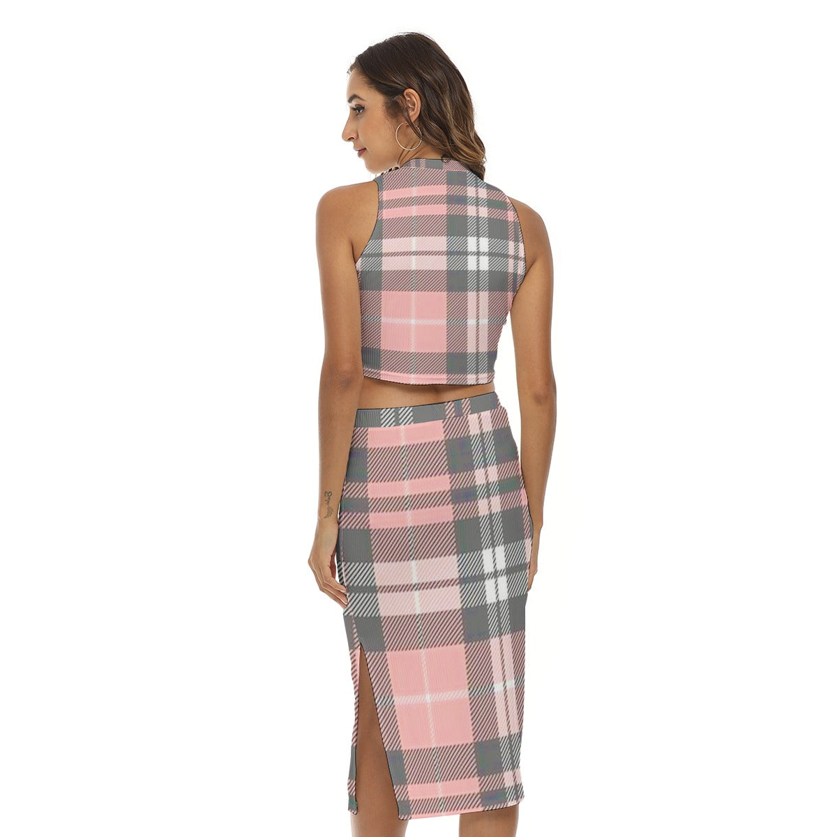 All-Over Print Women's Tank Top & Split High Skirt Set