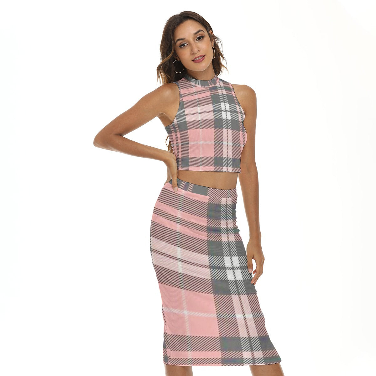 All-Over Print Women's Tank Top & Split High Skirt Set