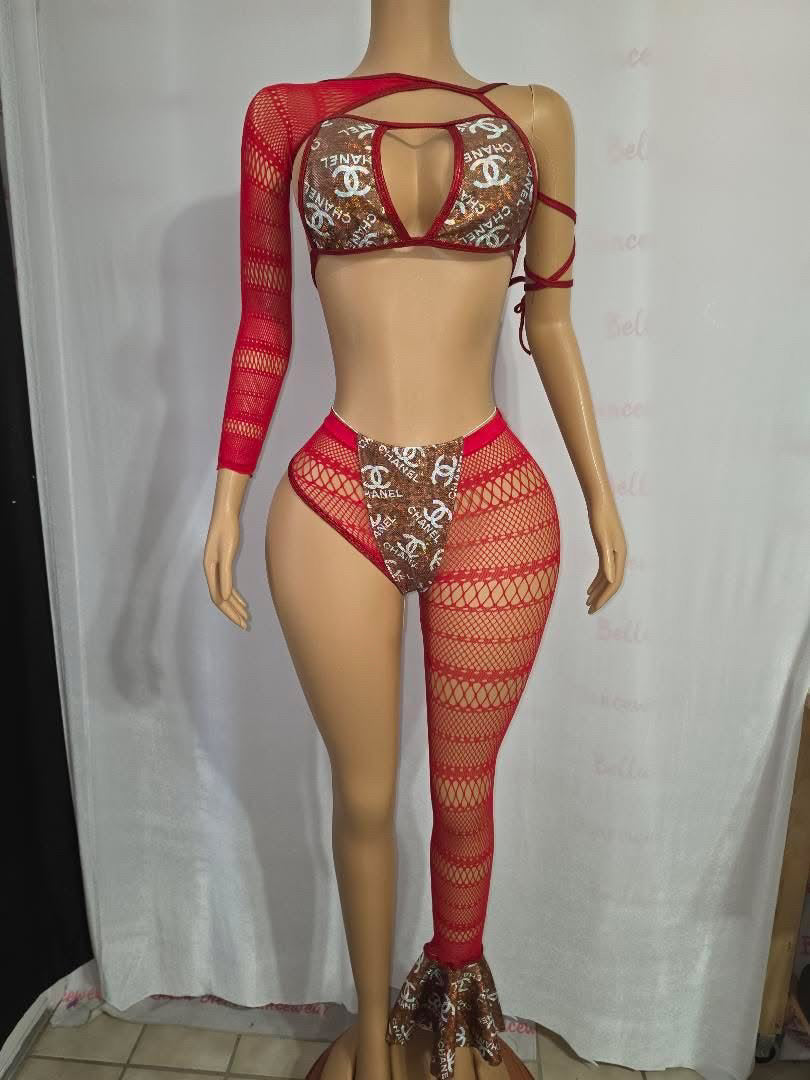 Chanel 3 Piece Bell Bottom Bikini