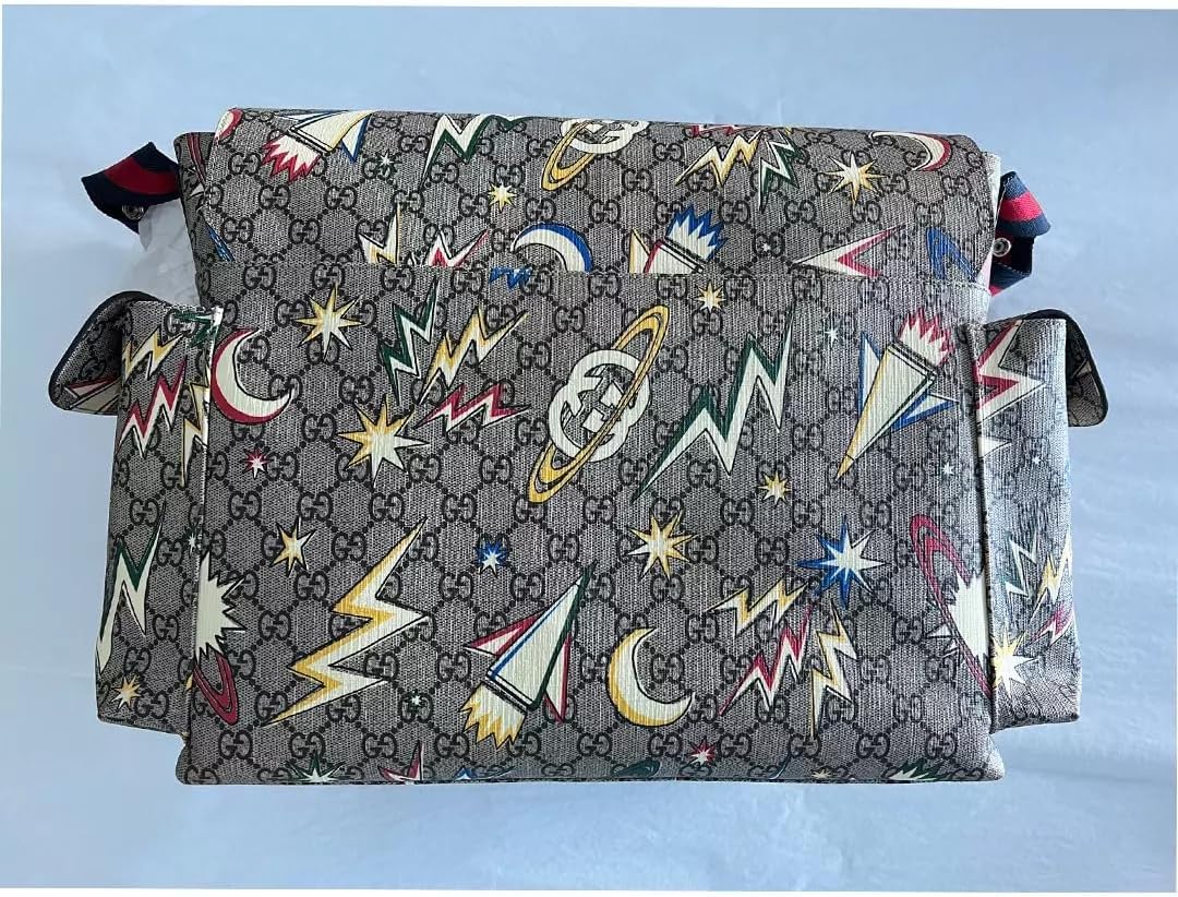 Gucci Supreme Gg Canvas Baby Diaper Changing Bag Italy Grey Handbag Tote NEW