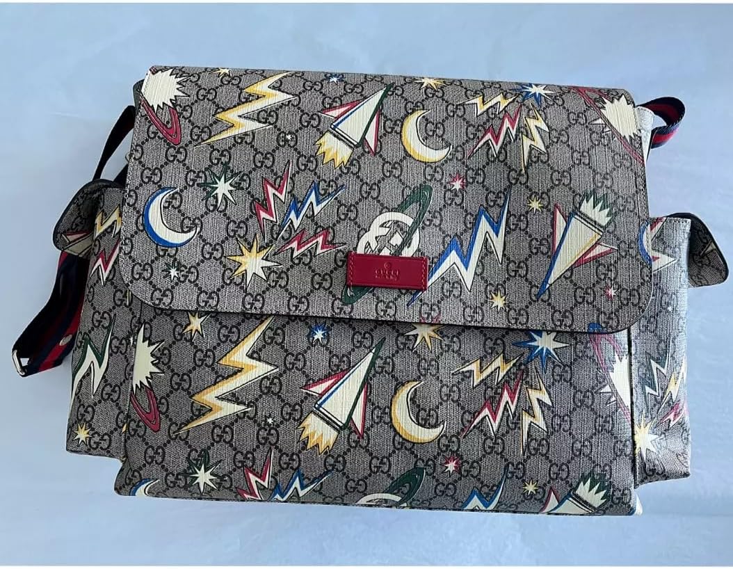 Gucci Supreme Gg Canvas Baby Diaper Changing Bag Italy Grey Handbag Tote NEW