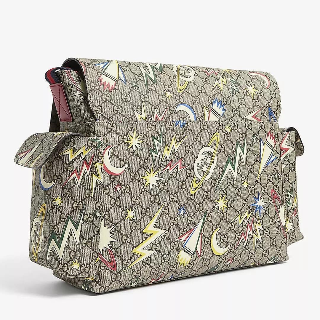 Gucci Supreme Gg Canvas Baby Diaper Changing Bag Italy Grey Handbag Tote NEW