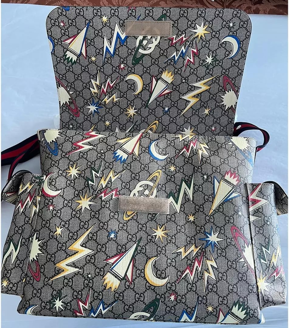 Gucci Supreme Gg Canvas Baby Diaper Changing Bag Italy Grey Handbag Tote NEW