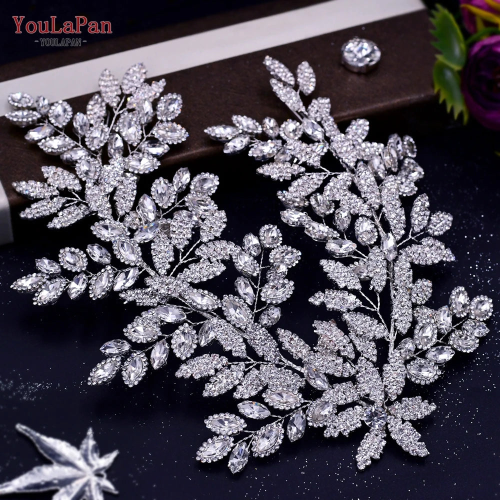 YouLaPan Wedding Hair Accessories Rhinestone Tiara Bridal Headdress Pageant Crown Woman Hair Clip Bridal Hairpin for Party HP254