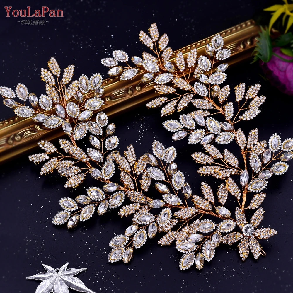 YouLaPan Wedding Hair Accessories Rhinestone Tiara Bridal Headdress Pageant Crown Woman Hair Clip Bridal Hairpin for Party HP254
