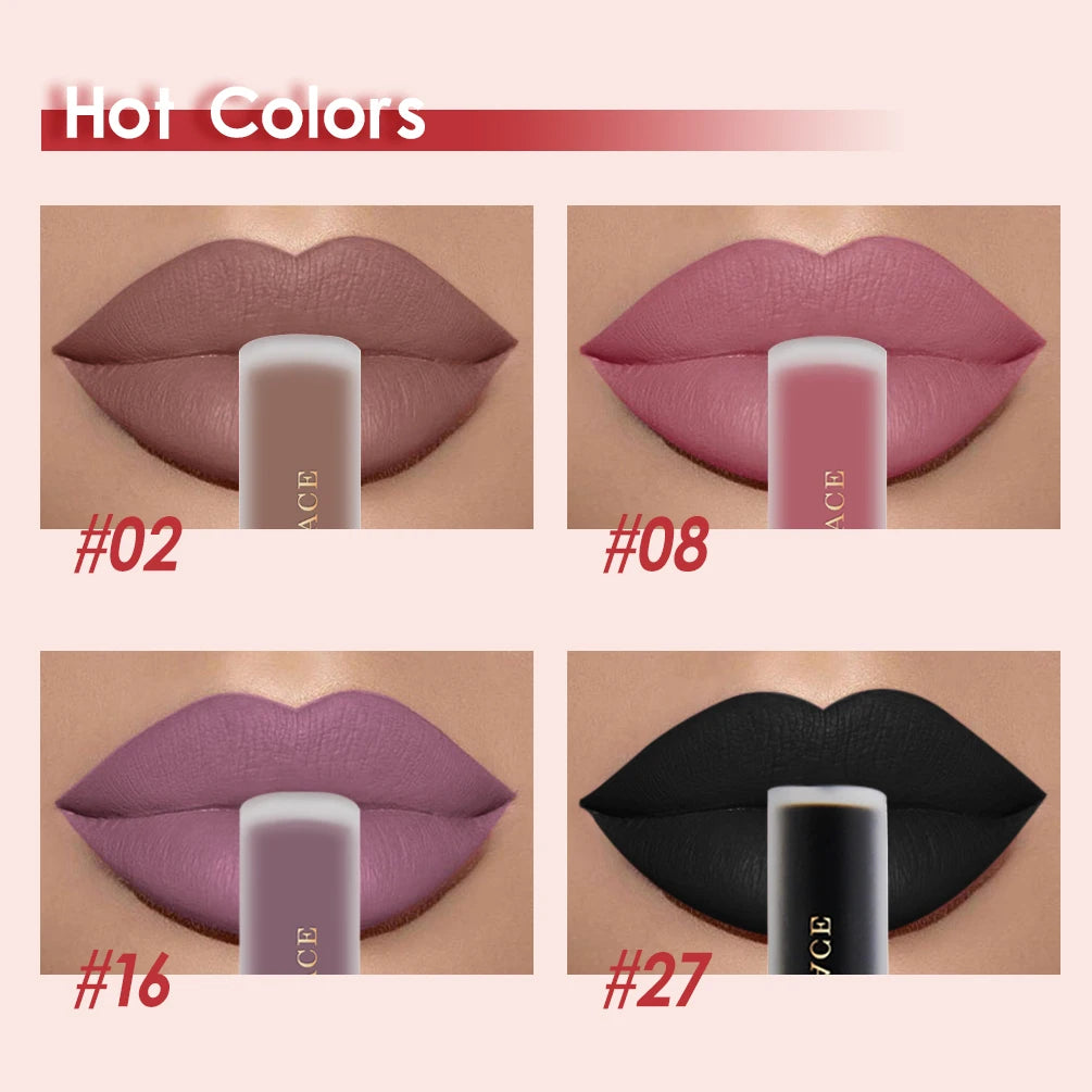 NICEFACE Matte Liquid Lipstick Waterproof Long Lasting Lip Gloss Tint Sexy Red Nude Purple Metallic Lipsticks Makeup Cosmetics