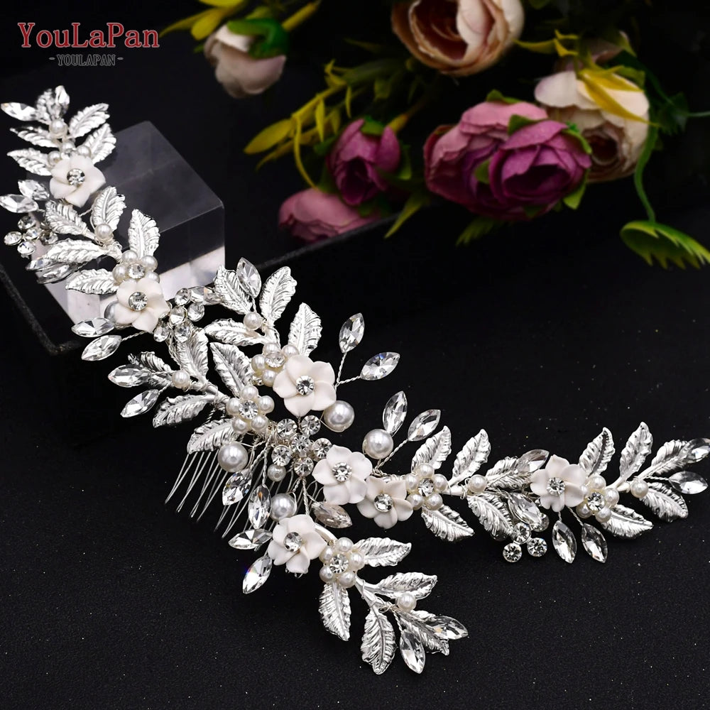 YouLaPan Wedding Hair Accessories Rhinestone Tiara Bridal Headdress Pageant Crown Woman Hair Clip Bridal Hairpin for Party HP254