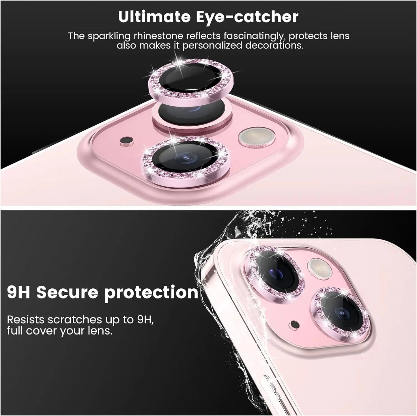 Glitter Camera Lens Protector Cover for iPhone 16 15 Pro Max 13 17 Pro 11 14 15 Plus 12 Mini Tempered Glass Protection Lens Film