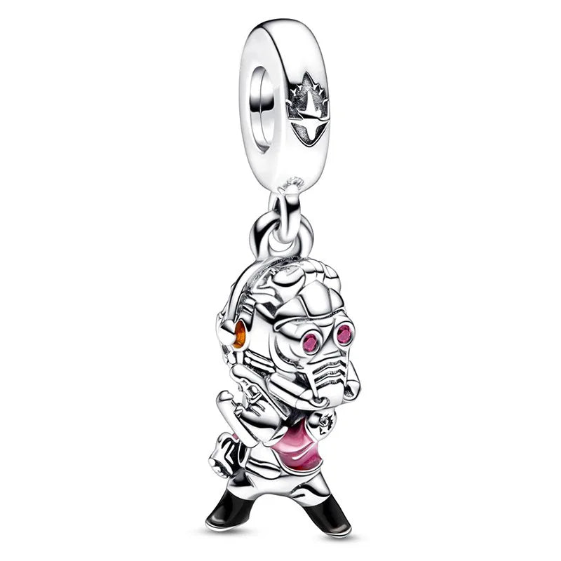 Disney Mickey Minnie Ice and Snow Princess Cartoon Series Pendant DIY Large Hole Zinc Charm Jewelry