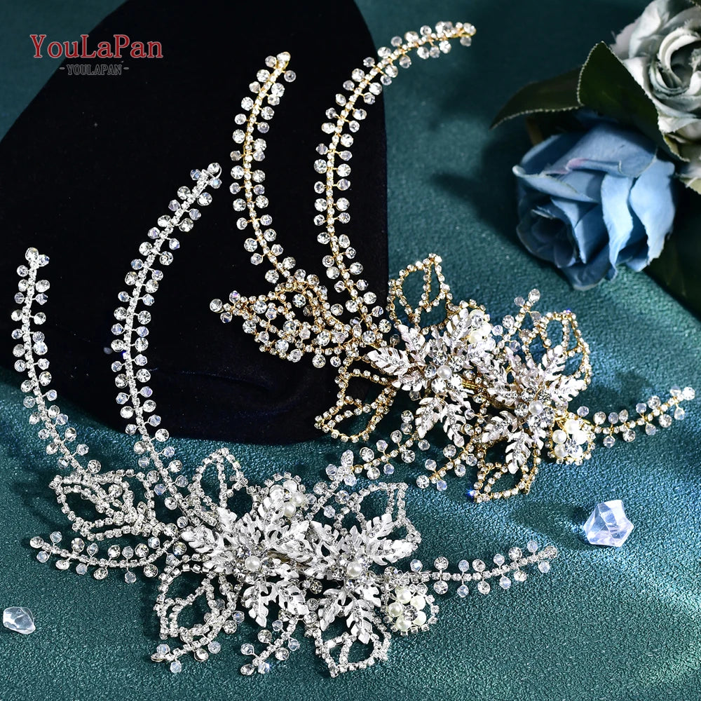 YouLaPan Wedding Hair Accessories Rhinestone Tiara Bridal Headdress Pageant Crown Woman Hair Clip Bridal Hairpin for Party HP254