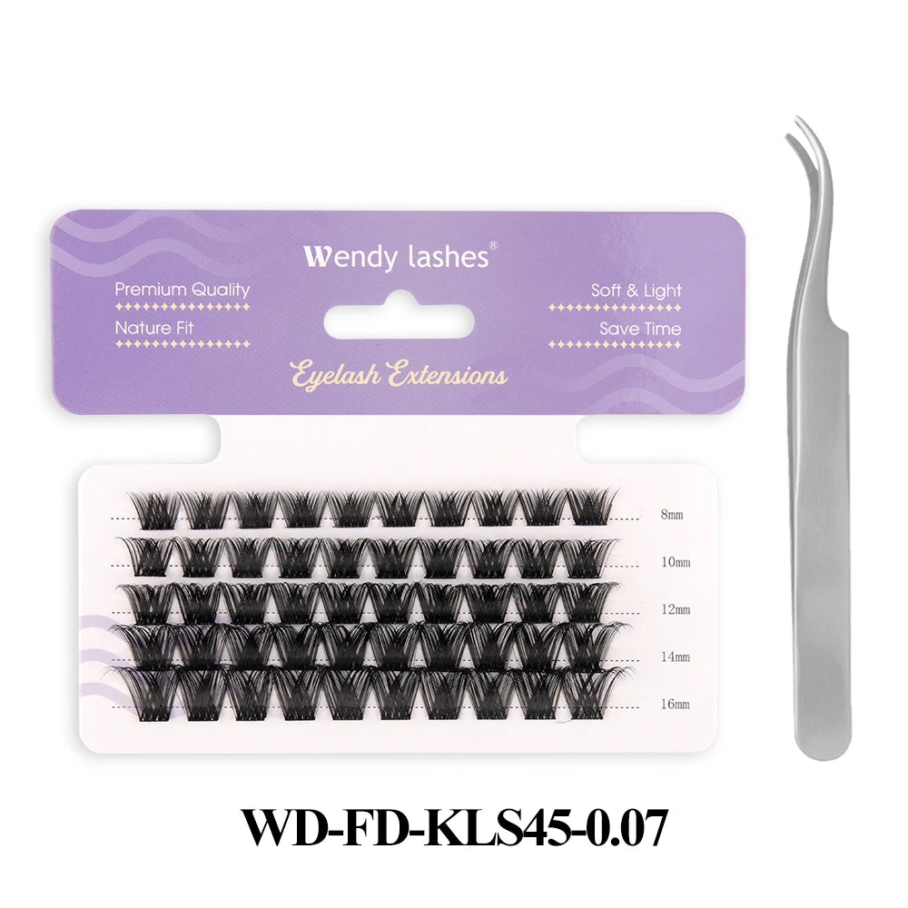 Wendy Lashes 60D/80D Lash Extension Kit 8-16mm Mix Lashes and Bond and Tweezers Faux Mink Eyelash Cilios Eyelash Supplies