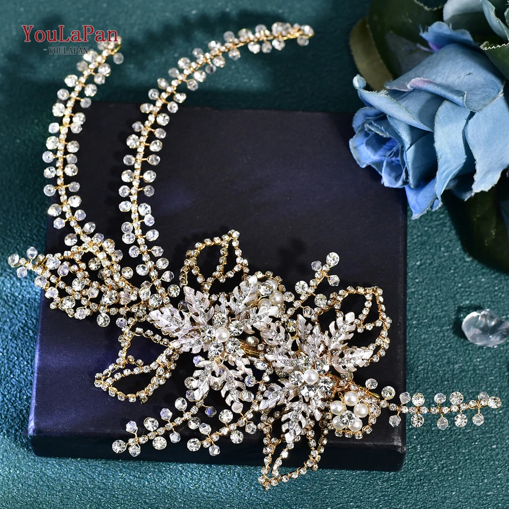 YouLaPan Wedding Hair Accessories Rhinestone Tiara Bridal Headdress Pageant Crown Woman Hair Clip Bridal Hairpin for Party HP254