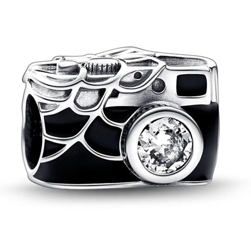 Disney Mickey Minnie Ice and Snow Princess Cartoon Series Pendant DIY Large Hole Zinc Charm Jewelry