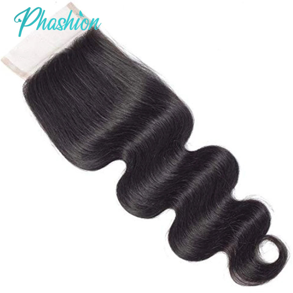Phashion 26 Inch 4x4 5X5 Body Wave Lace Closure Only Pre Plucked Swiss Transparent 100 Remy Human Hair For Black Women Full Soft
