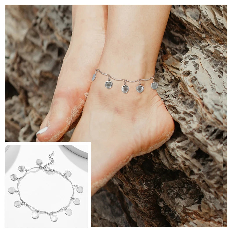 Snake Chain Anklet for Women Girls Adjustable Summer Beach Chain Anklet Bracelet Mother's Day Gifts Stainless Steel Not Allergic