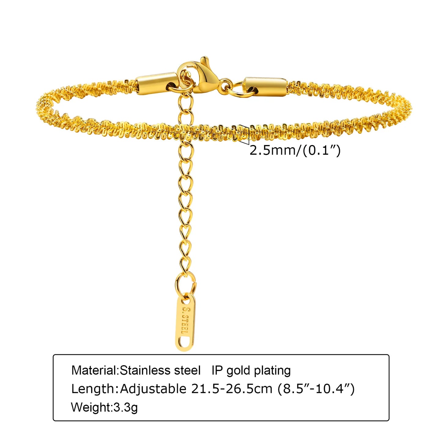 Anklet Bracelet on Legs Stainless Steel ,waterproof Adjustable Beach Beaded Ball Cuban Link Summer Boho Foot Jewelry for Women