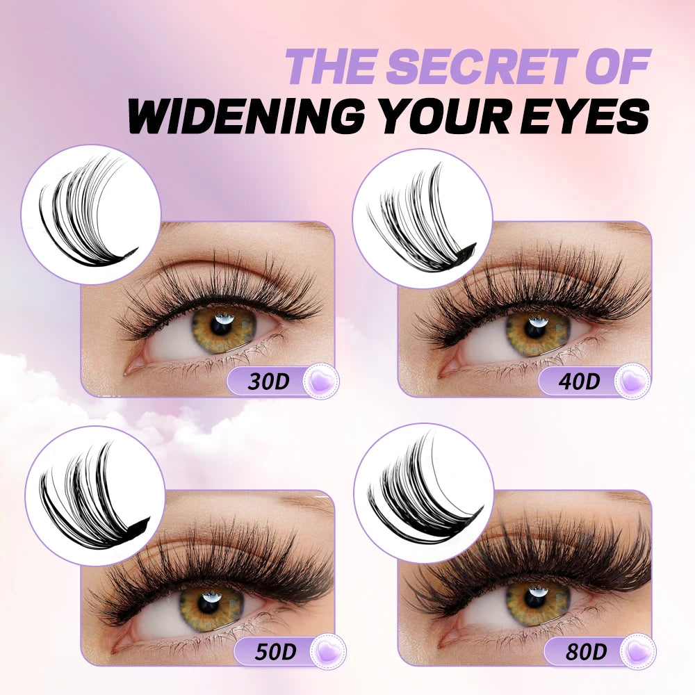 Wendy Lashes 60D/80D Lash Extension Kit 8-16mm Mix Lashes and Bond and Tweezers Faux Mink Eyelash Cilios Eyelash Supplies