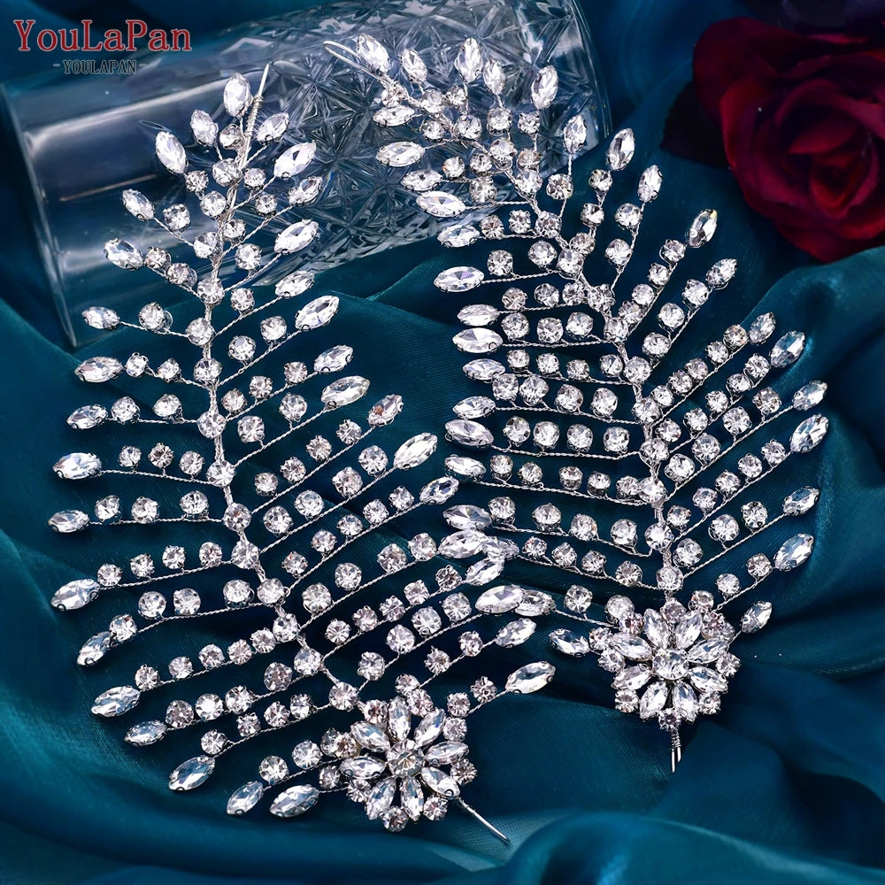 YouLaPan Wedding Hair Accessories Rhinestone Tiara Bridal Headdress Pageant Crown Woman Hair Clip Bridal Hairpin for Party HP254