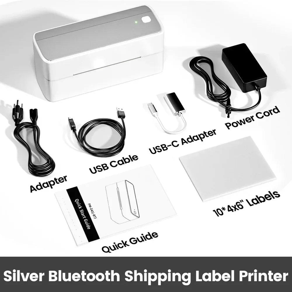 Phomemo 241 Bluetooth Thermal Label Printer Wireless Small Shipping Label Printer 4X6 Compatible with iPhone Android Mac Window