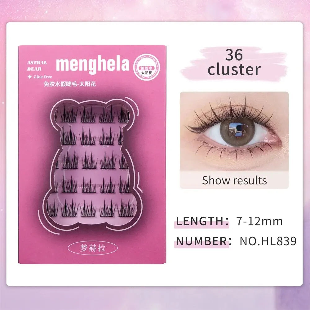 Fairy Glue-free False Eyelashes Easy To Rebound No Need To Remove Segmented Thin Stems Suitable For Novice DIY MENGHELA Eyelashe